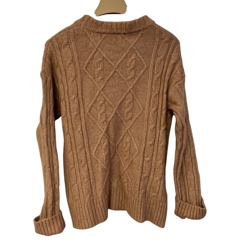 NWT A New Day Womens Cable Knit Sweater W/ Rhinestones Light Brown Small - Picture 2 of 8